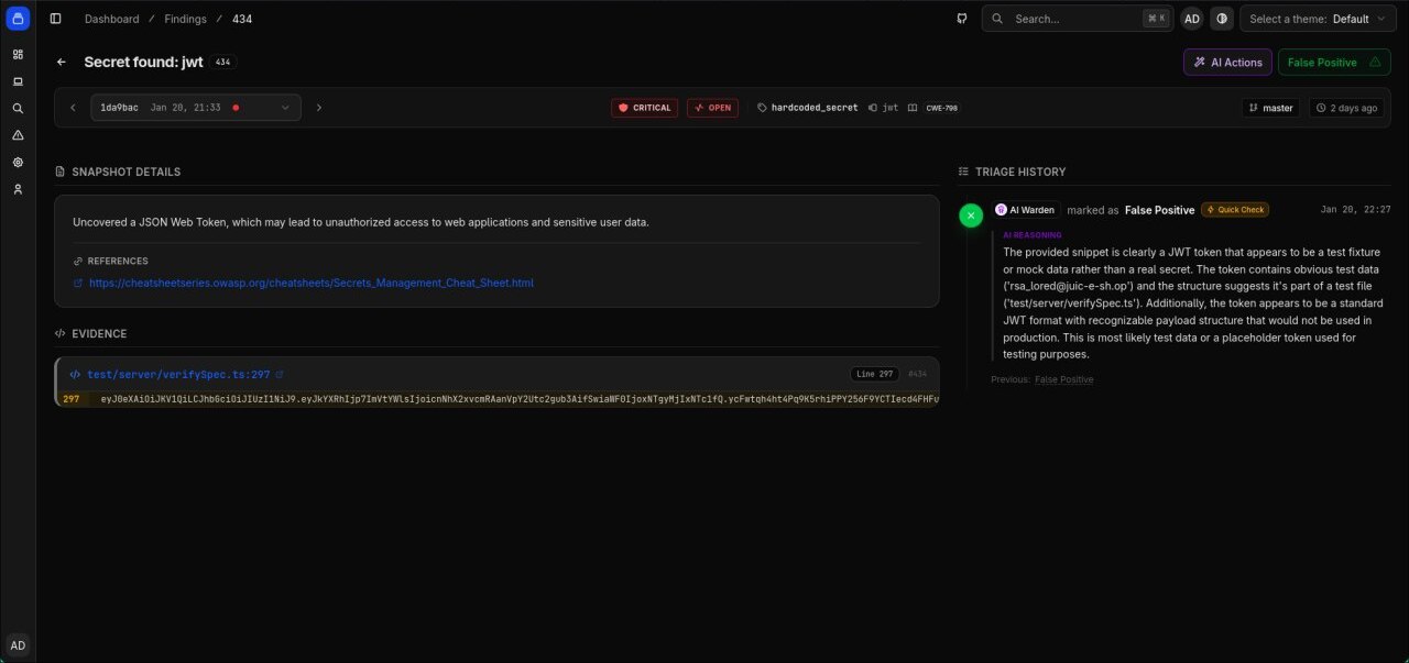 Screenshot: Finding Details Page